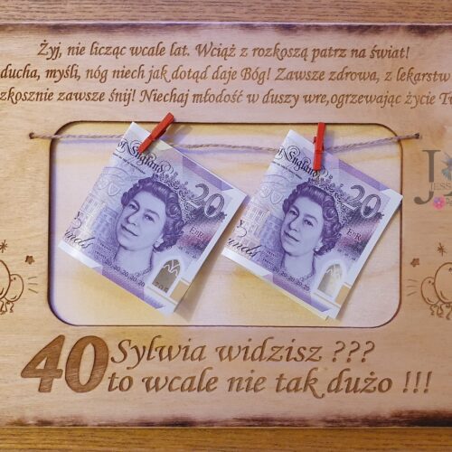 Ramka na pieniądze 40tka
