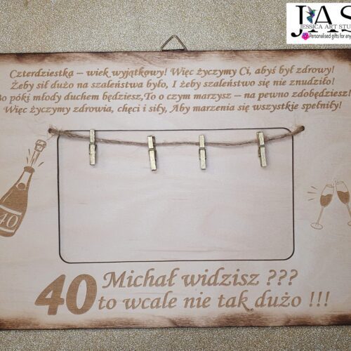 Ramka na pieniądze - 40te urodziny