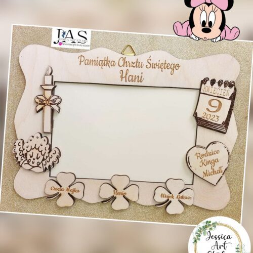 Ramka na zdjęcie - pamiątka Chrztu Świętego