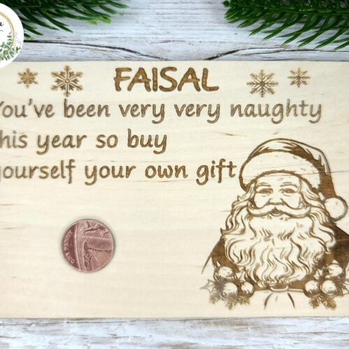 Drewniana tabliczka - Voucher Świąteczny