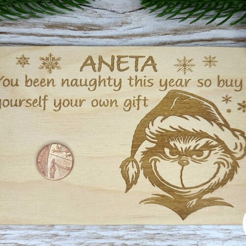 Drewniana tabliczka - Voucher Świąteczny