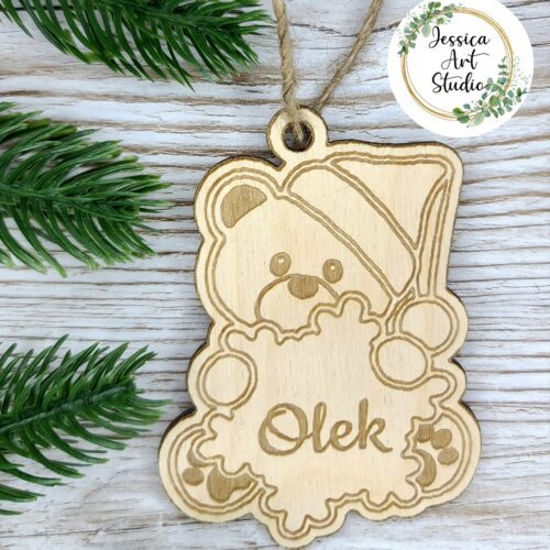 Drewniana zawieszka na choinkę