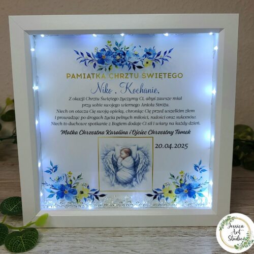 Ramka LED - pamiątka Chrztu Świętego
