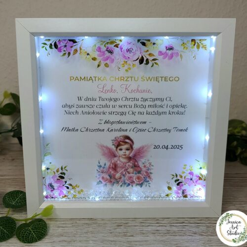Ramka LED- pamiątka Chrztu Świętego