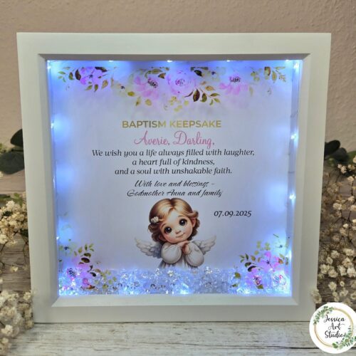 Ramka LED - pamiątka Chrztu Świętego