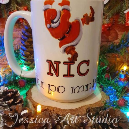 Duży biały kubek - Świąteczny