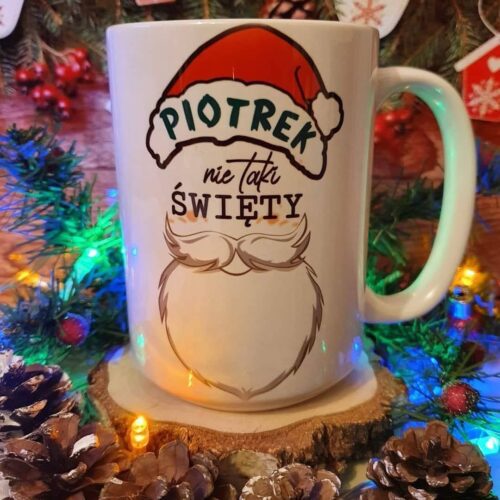 Duży biały kubek - Świąteczny
