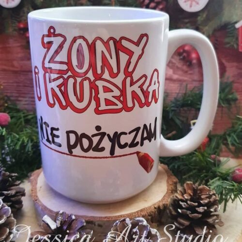 Duży biały kubek - Świąteczny