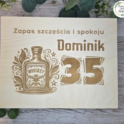 Pudełko drewniane - zapas szczęścia