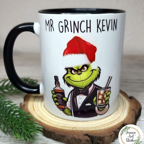 Kubek z czarnym uchem - Świąteczny