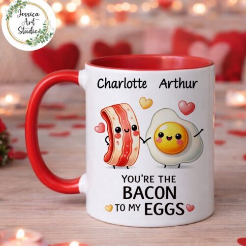 Personalised Bacon & Eggs Mug – You’re the Bacon to My Eggs